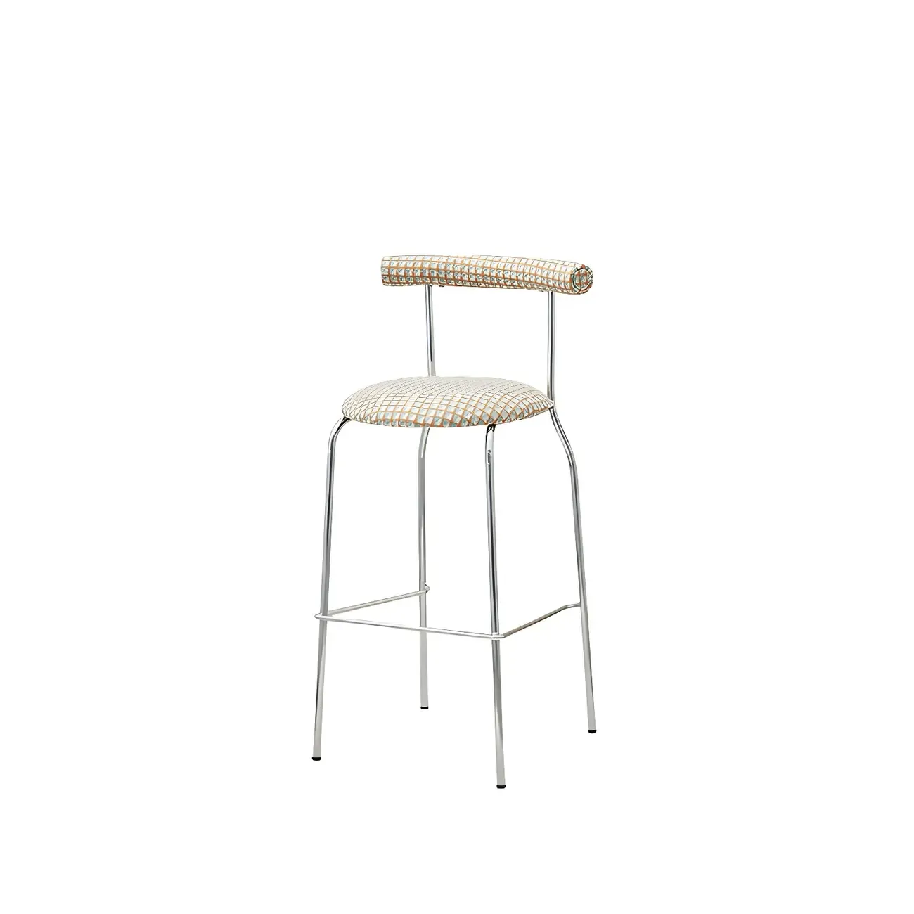 Modern Metal Comfort Cushion Durable High-Back Bar Stool Image - 14