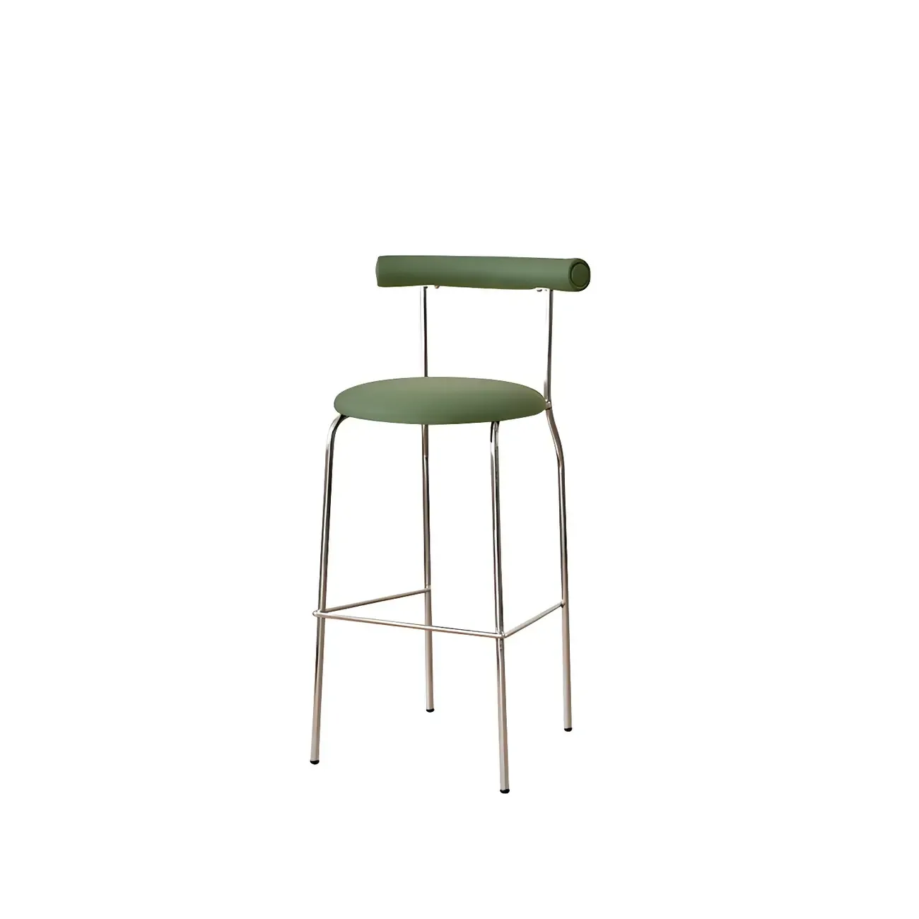 Modern Metal Comfort Cushion Durable High-Back Bar Stool Image - 15