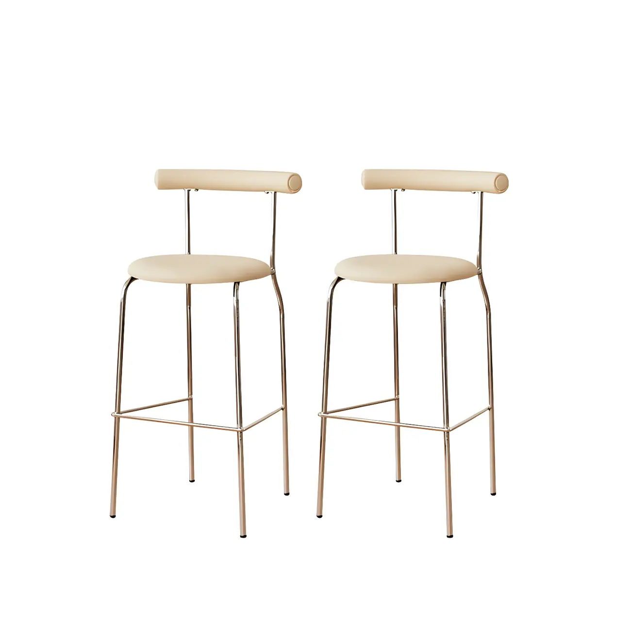 Modern Metal Comfort Cushion Durable High-Back Bar Stool Image - 16 | homeyfad