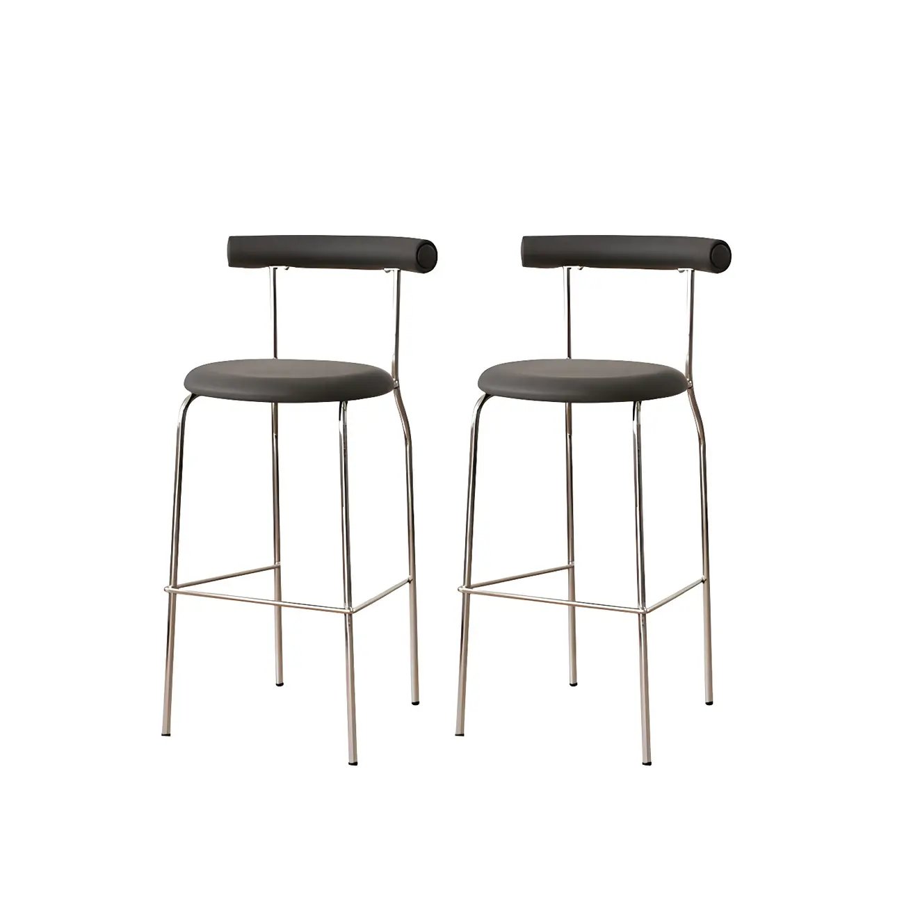 Modern Metal Comfort Cushion Durable High-Back Bar Stool Image - 17 | homeyfad