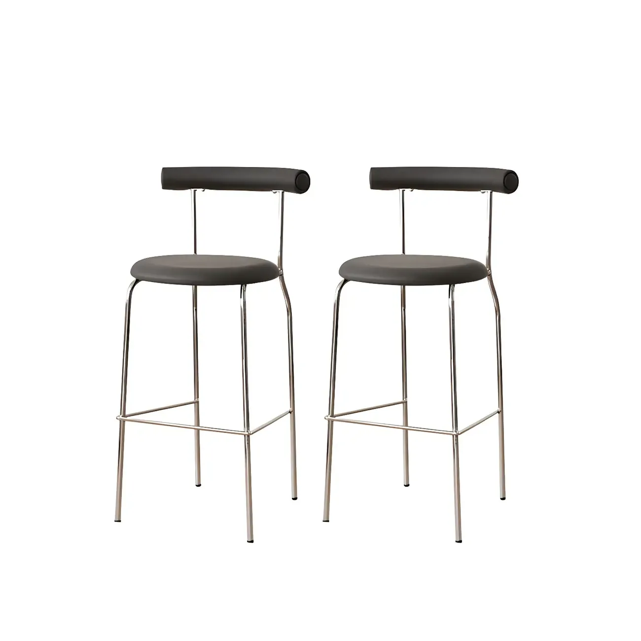 Modern Metal Comfort Cushion Durable High-Back Bar Stool Image - 17