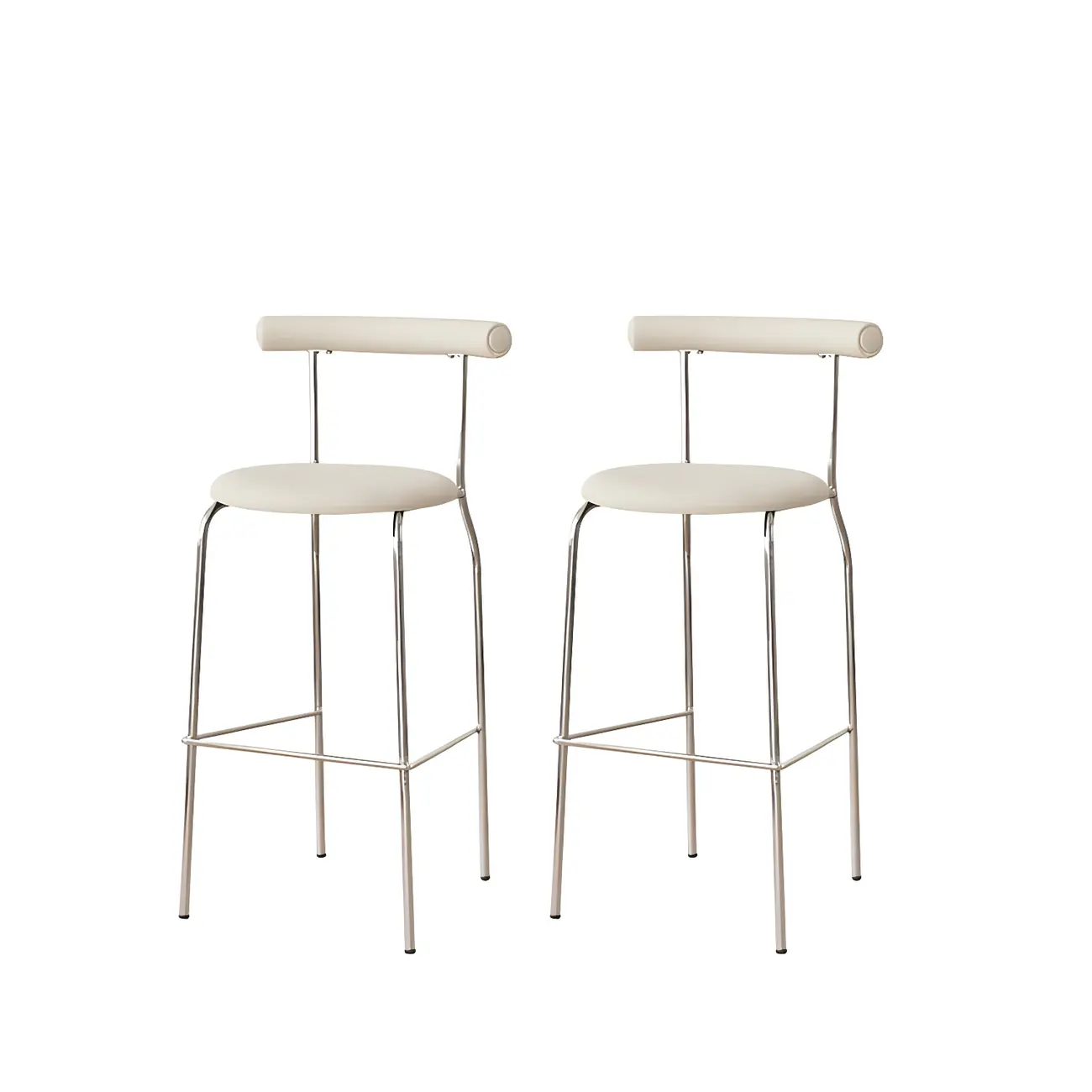 Modern Metal Comfort Cushion Durable High-Back Bar Stool Image - 18 | homeyfad