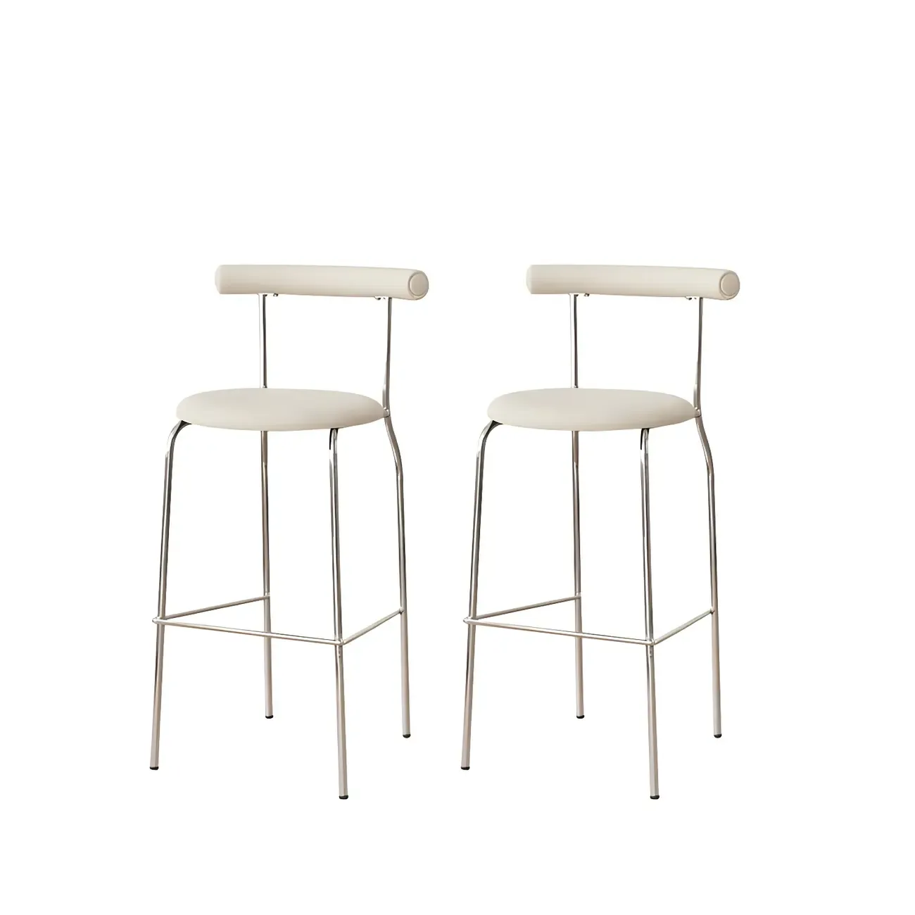 Modern Metal Comfort Cushion Durable High-Back Bar Stool Image - 18