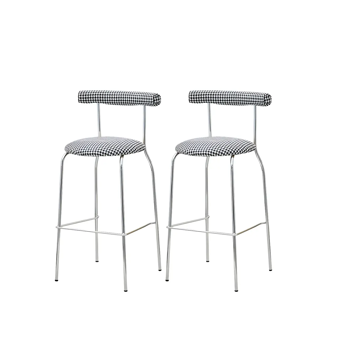 Modern Metal Comfort Cushion Durable High-Back Bar Stool Image - 20 | homeyfad