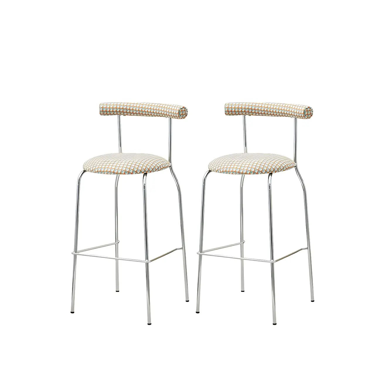 Modern Metal Comfort Cushion Durable High-Back Bar Stool Image - 21 | homeyfad