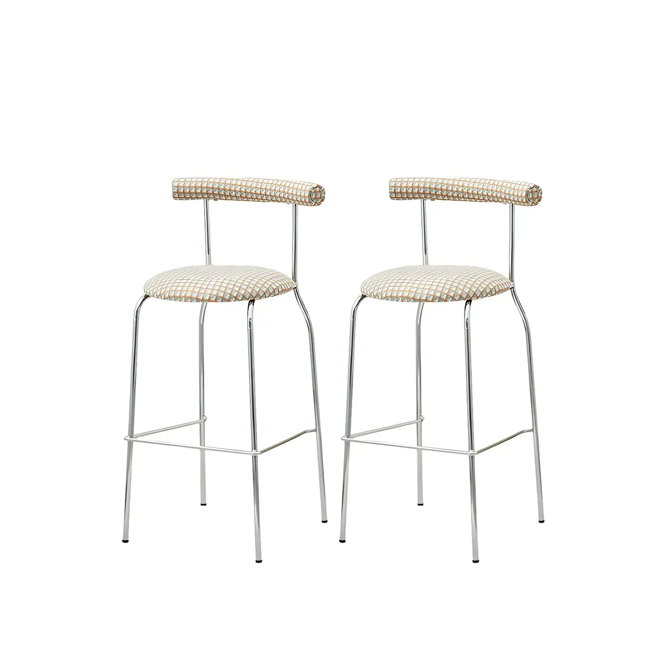Modern Metal Comfort Cushion Durable High-Back Bar Stool Image - 21