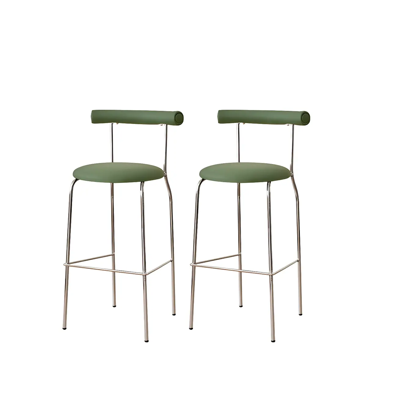Modern Metal Comfort Cushion Durable High-Back Bar Stool Image - 22 | homeyfad