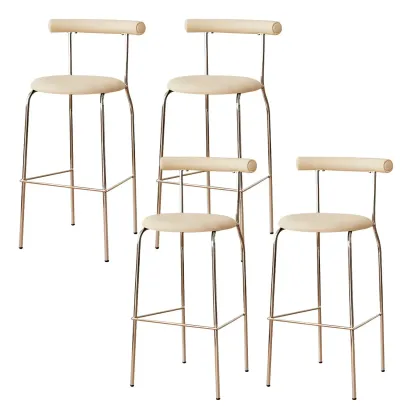 Modern Metal Comfort Cushion Durable High-Back Bar Stool Image - 23