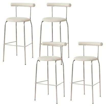 Modern Metal Comfort Cushion Durable High-Back Bar Stool Image - 25