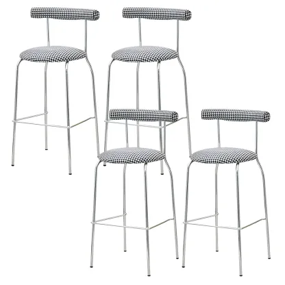 Modern Metal Comfort Cushion Durable High-Back Bar Stool Image - 27