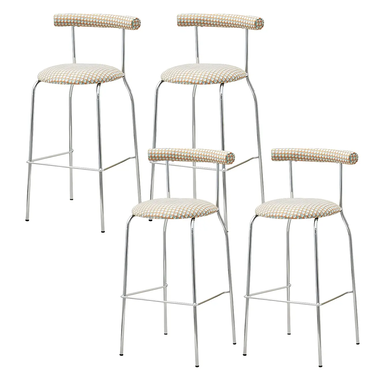 Modern Metal Comfort Cushion Durable High-Back Bar Stool Image - 28 | homeyfad