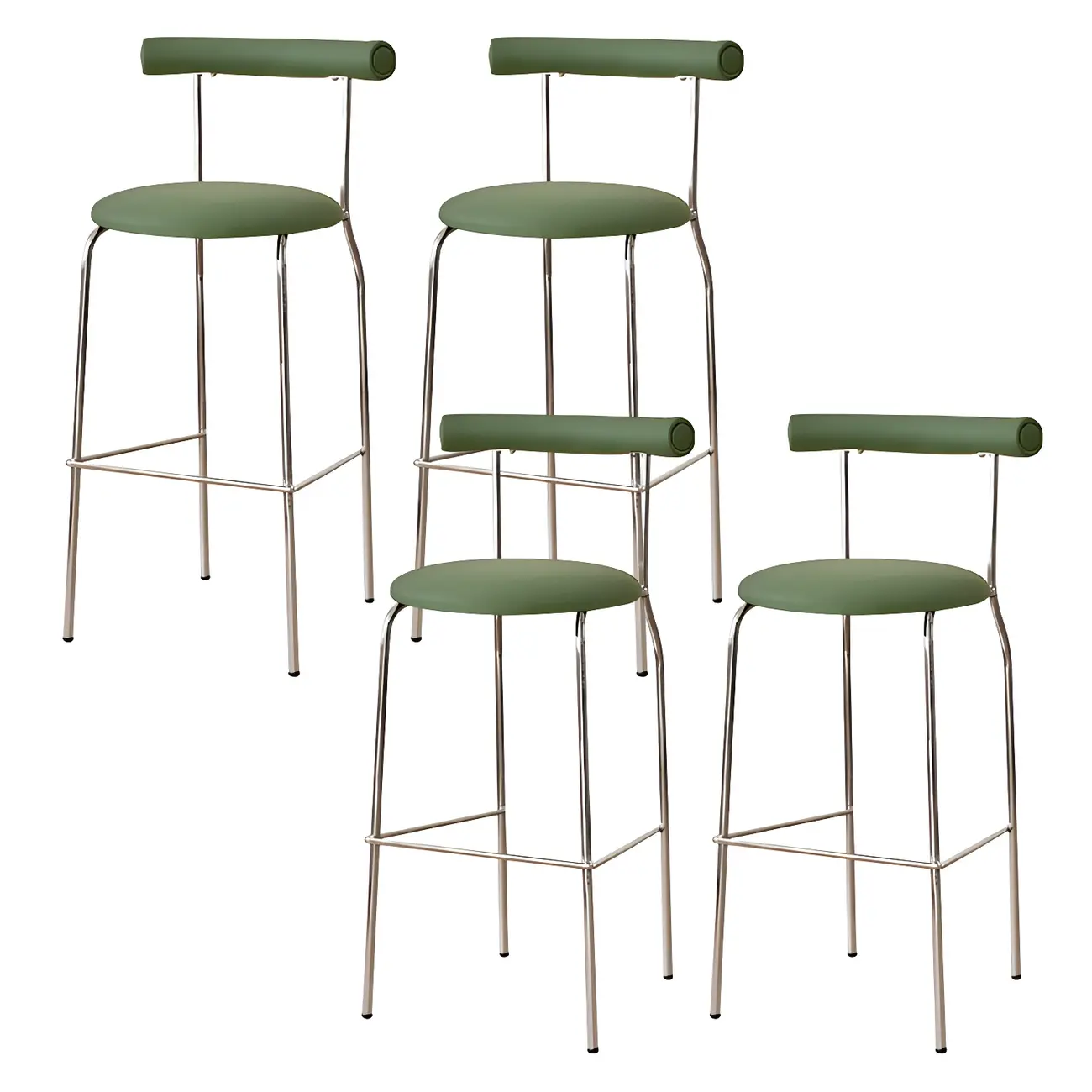 Modern Metal Comfort Cushion Durable High-Back Bar Stool Image - 29 | homeyfad