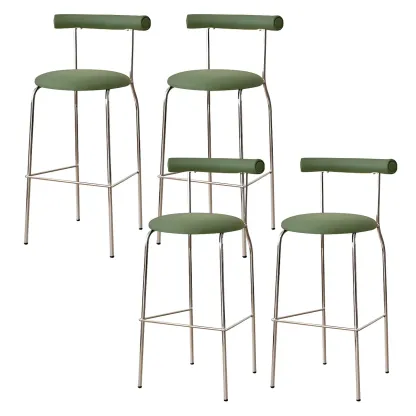 Modern Metal Comfort Cushion Durable High-Back Bar Stool Image - 29