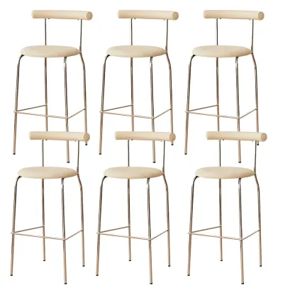 Modern Metal Comfort Cushion Durable High-Back Bar Stool Image - 30