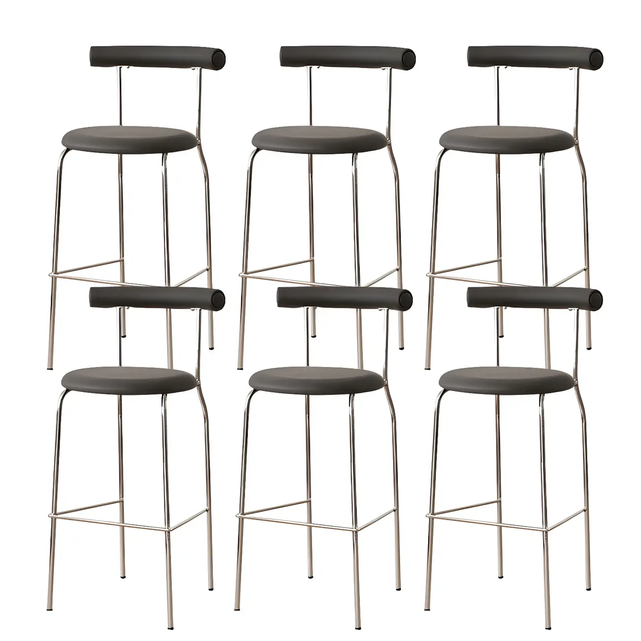 Modern Metal Comfort Cushion Durable High-Back Bar Stool Image - 31 | homeyfad