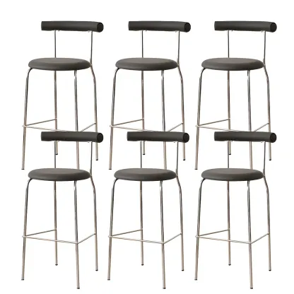 Modern Metal Comfort Cushion Durable High-Back Bar Stool Image - 31