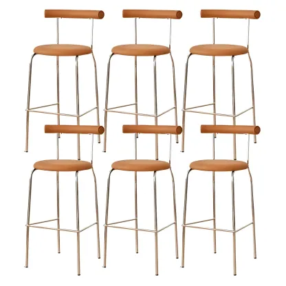 Modern Metal Comfort Cushion Durable High-Back Bar Stool Image - 33