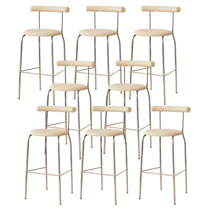 Modern Metal Comfort Cushion Durable High-Back Bar Stool Image - 37