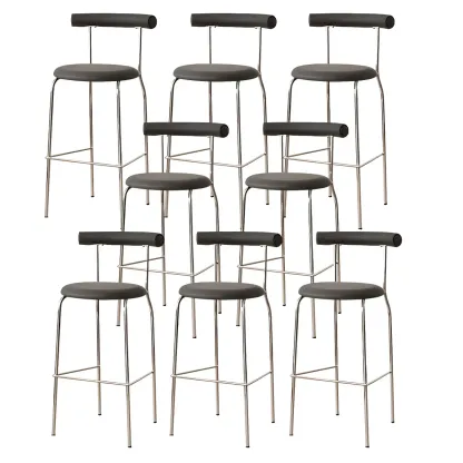 Modern Metal Comfort Cushion Durable High-Back Bar Stool Image - 38