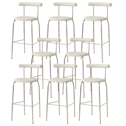 Modern Metal Comfort Cushion Durable High-Back Bar Stool Image - 39