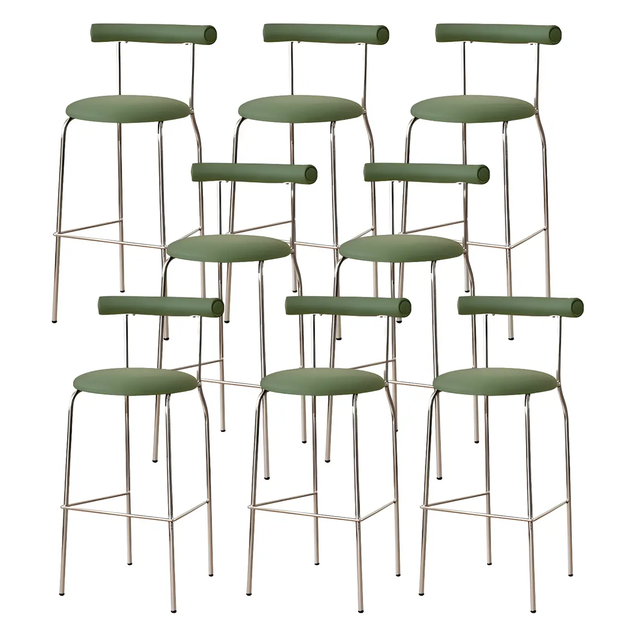 Modern Metal Comfort Cushion Durable High-Back Bar Stool Image - 43 | homeyfad