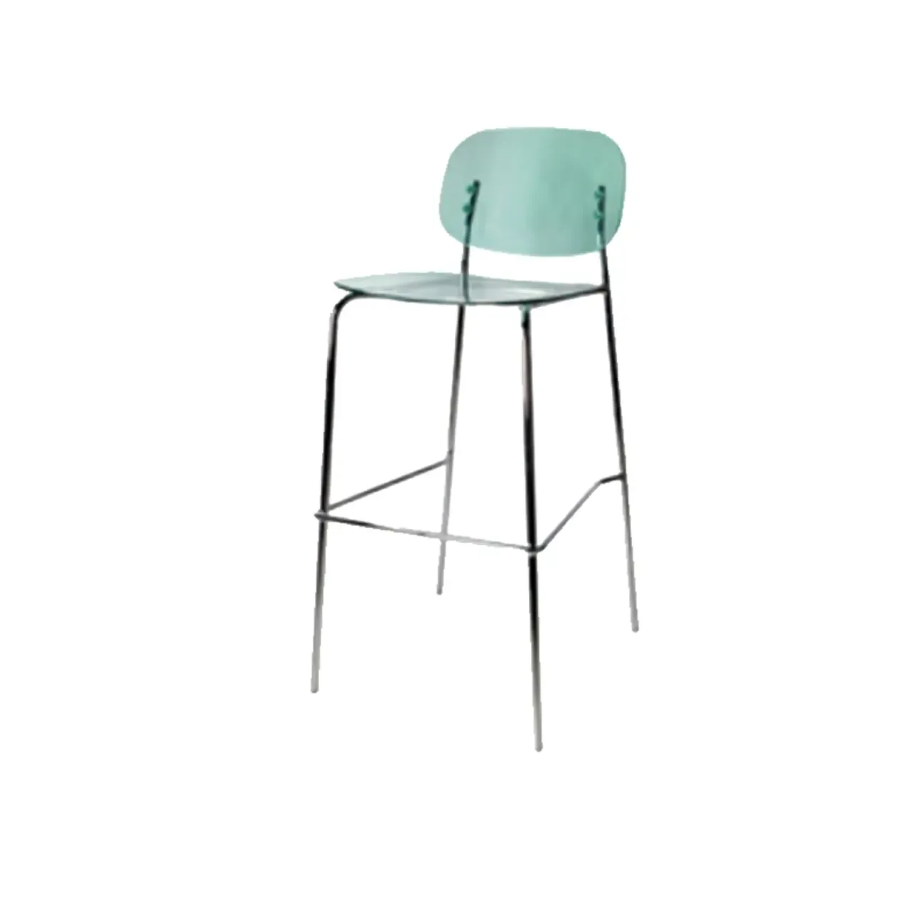Modern Metal Leg Tan Acrylic Transparent High Back Bar Stool Image - 8