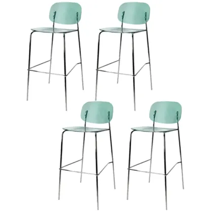 Modern Metal Leg Tan Acrylic Transparent High Back Bar Stool Image - 10