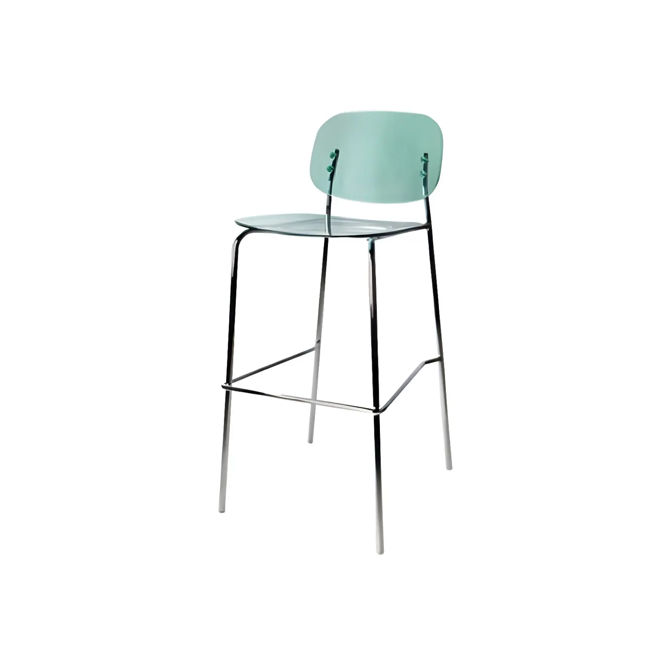 Modern Metal Leg Tan Acrylic Transparent High Back Bar Stool Image - 12 | homeyfad
