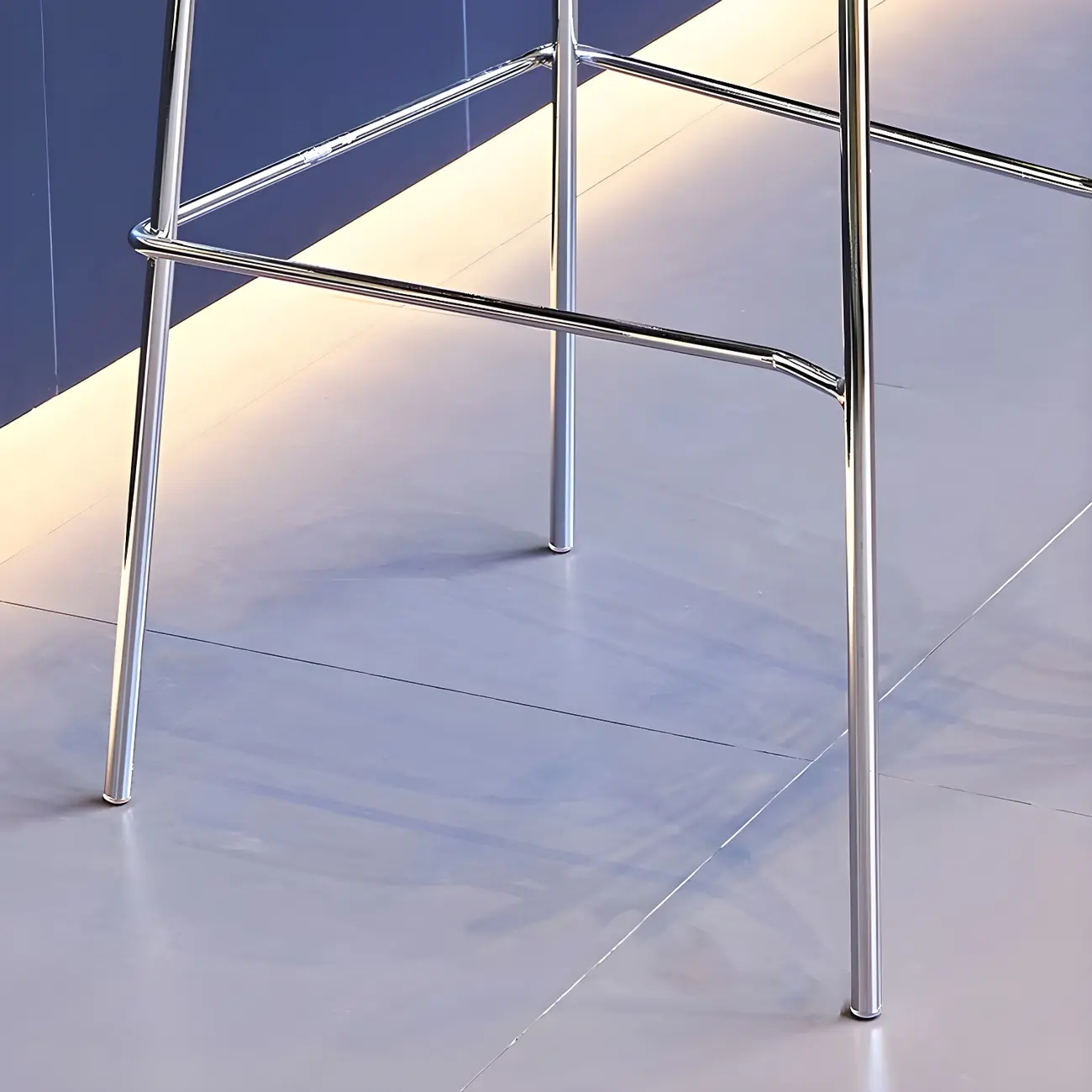 Modern Metal Leg Tan Acrylic Transparent High Back Bar Stool Image - 7 | homeyfad