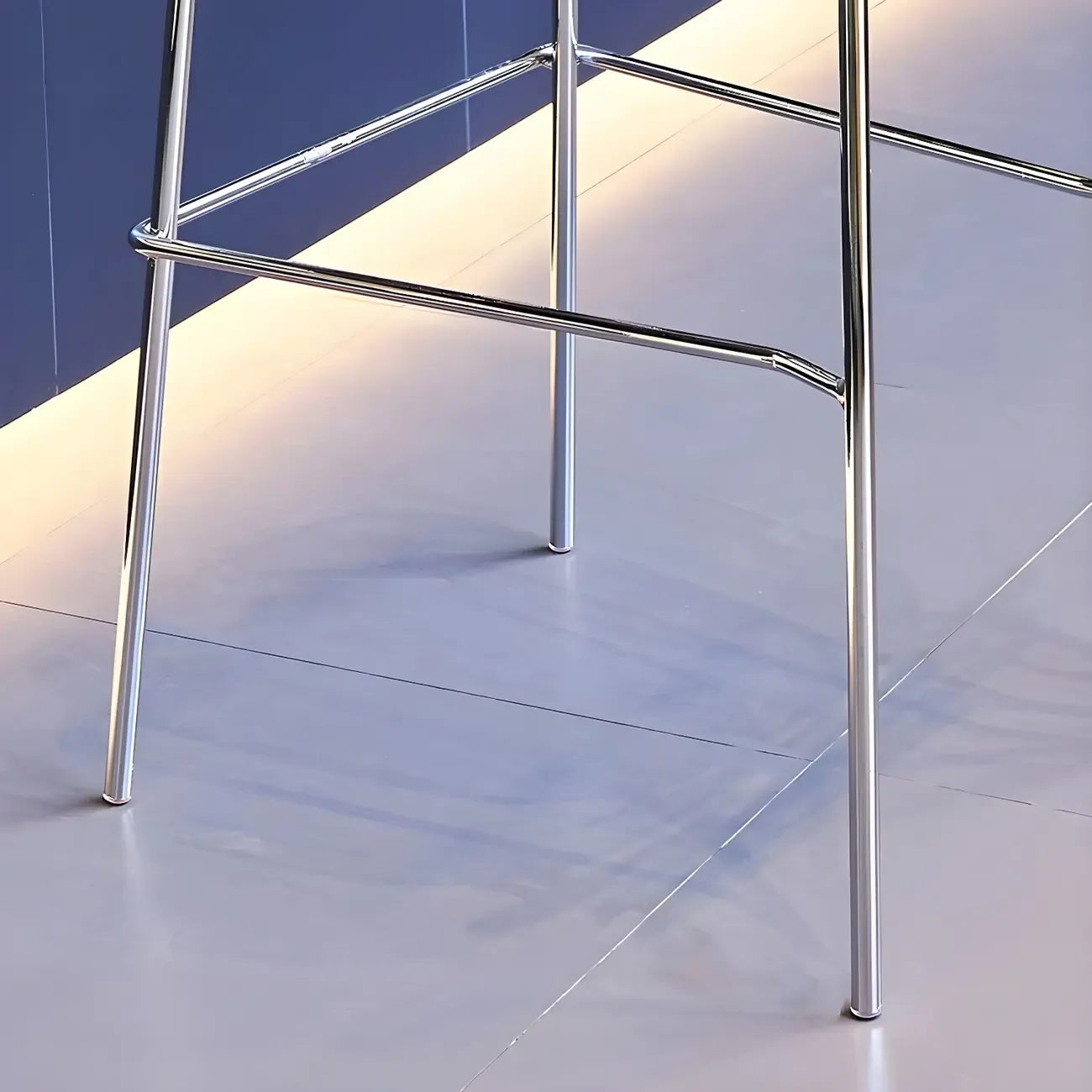 Modern Metal Leg Tan Acrylic Transparent High Back Bar Stool Image - 7