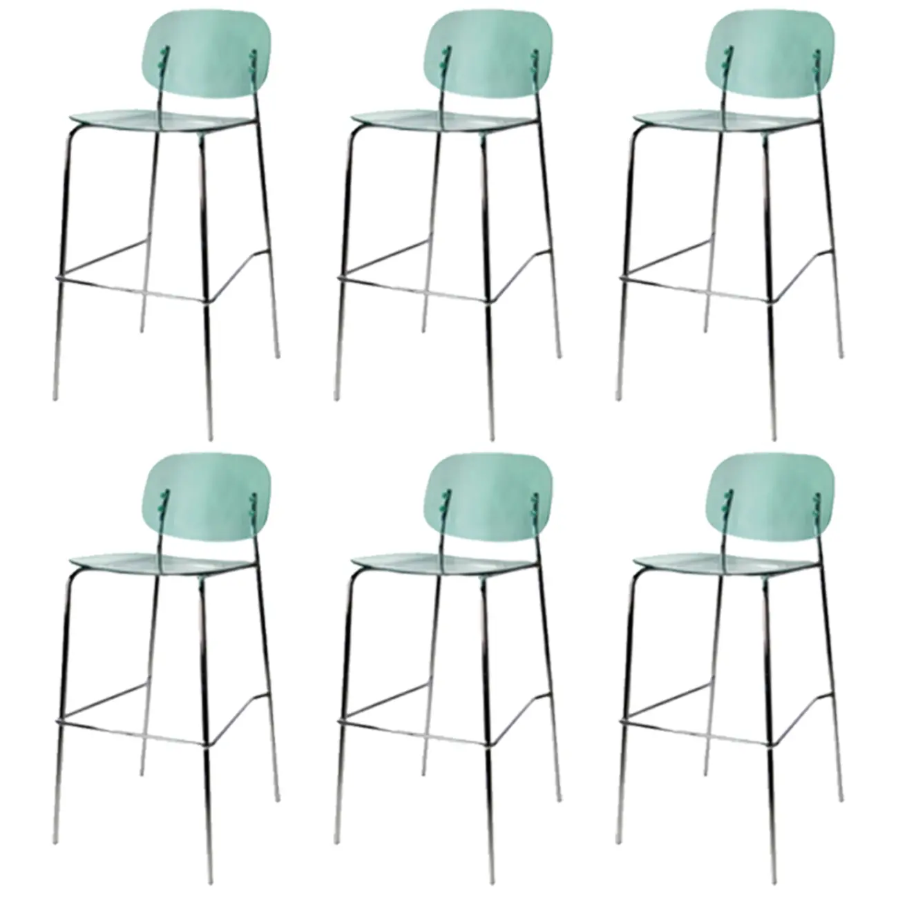 Modern Metal Leg Tan Acrylic Transparent High Back Bar Stool Image - 17 | homeyfad