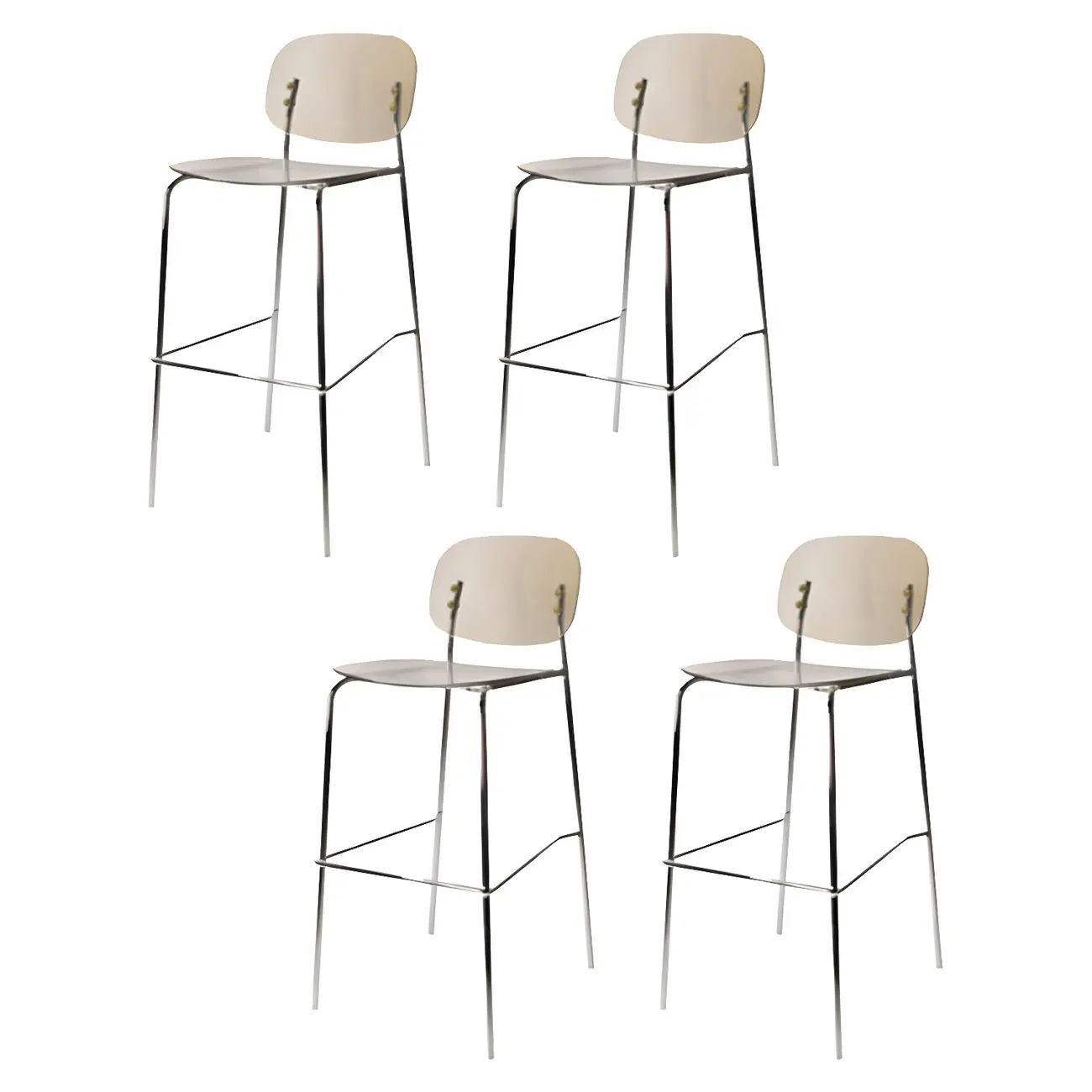 Modern Metal Leg Tan Acrylic Transparent High Back Bar Stool Image - 41 | homeyfad