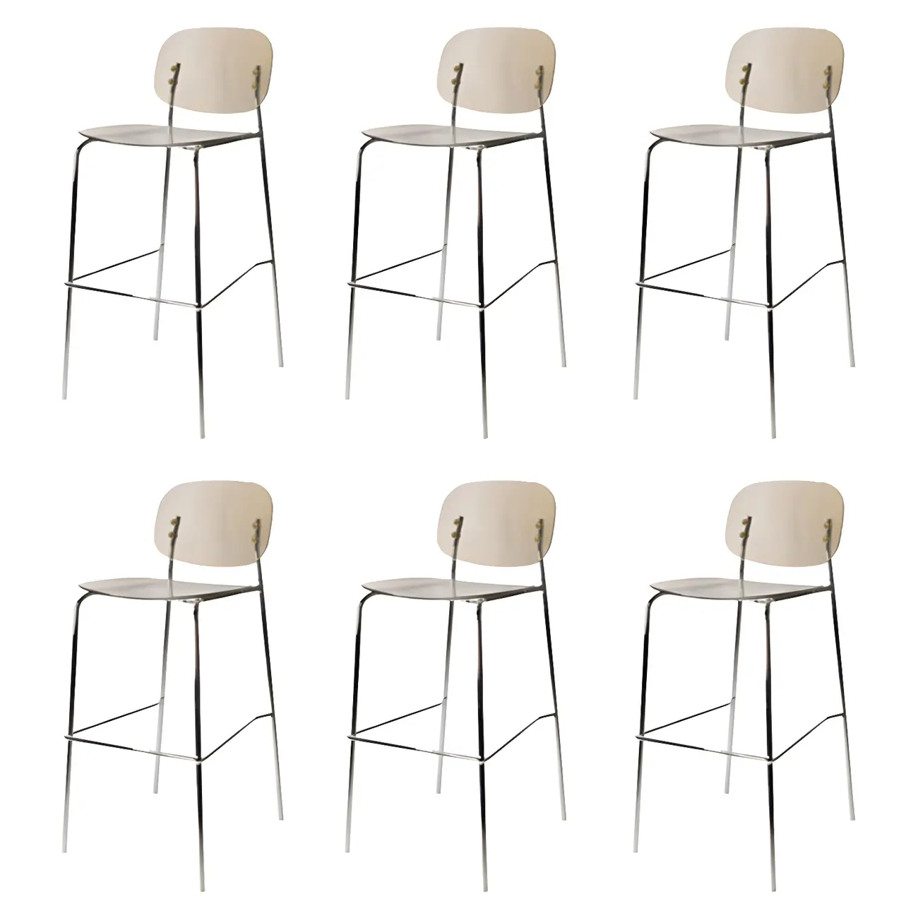 Modern Metal Leg Tan Acrylic Transparent High Back Bar Stool Image - 42 | homeyfad