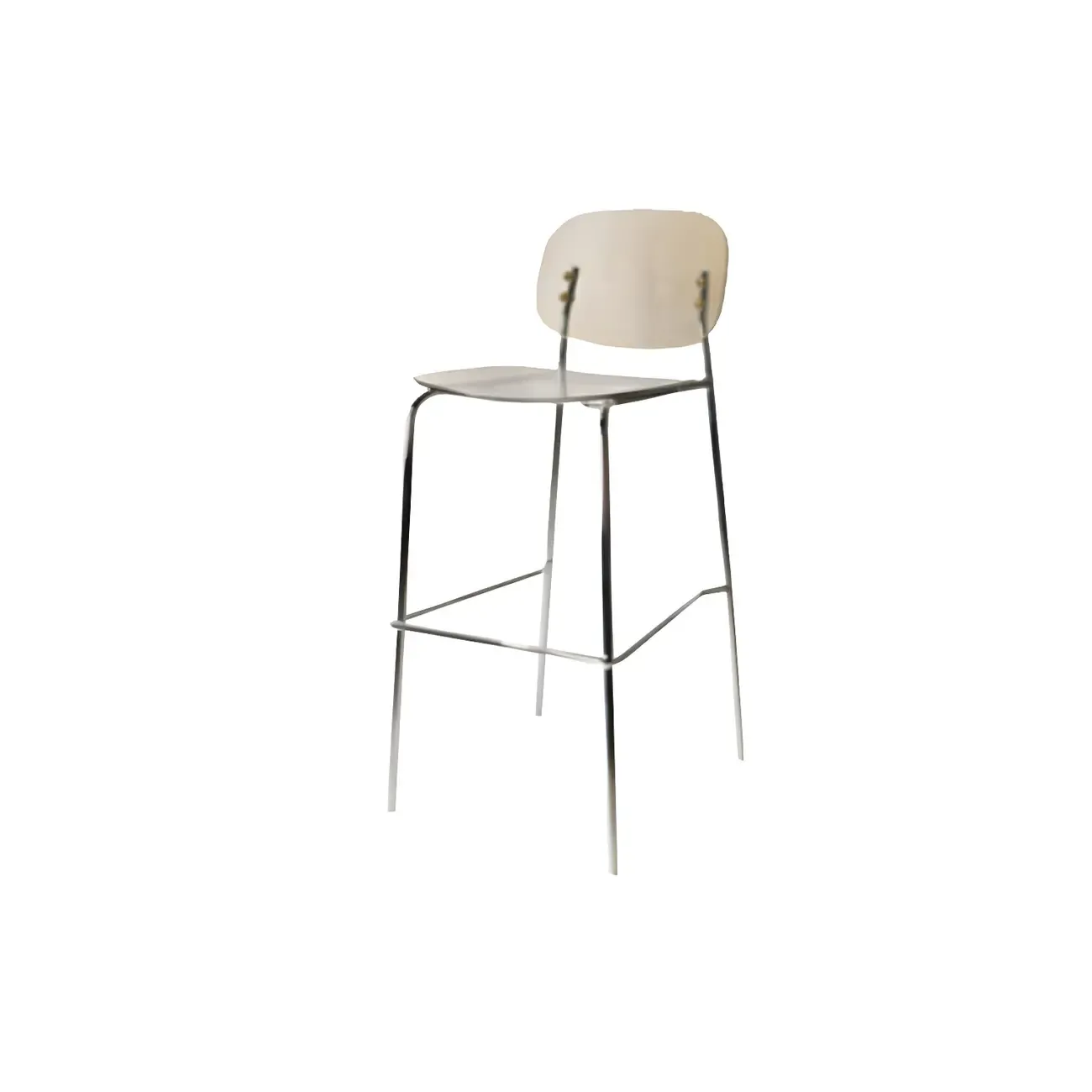 Modern Metal Leg Tan Acrylic Transparent High Back Bar Stool Image - 44