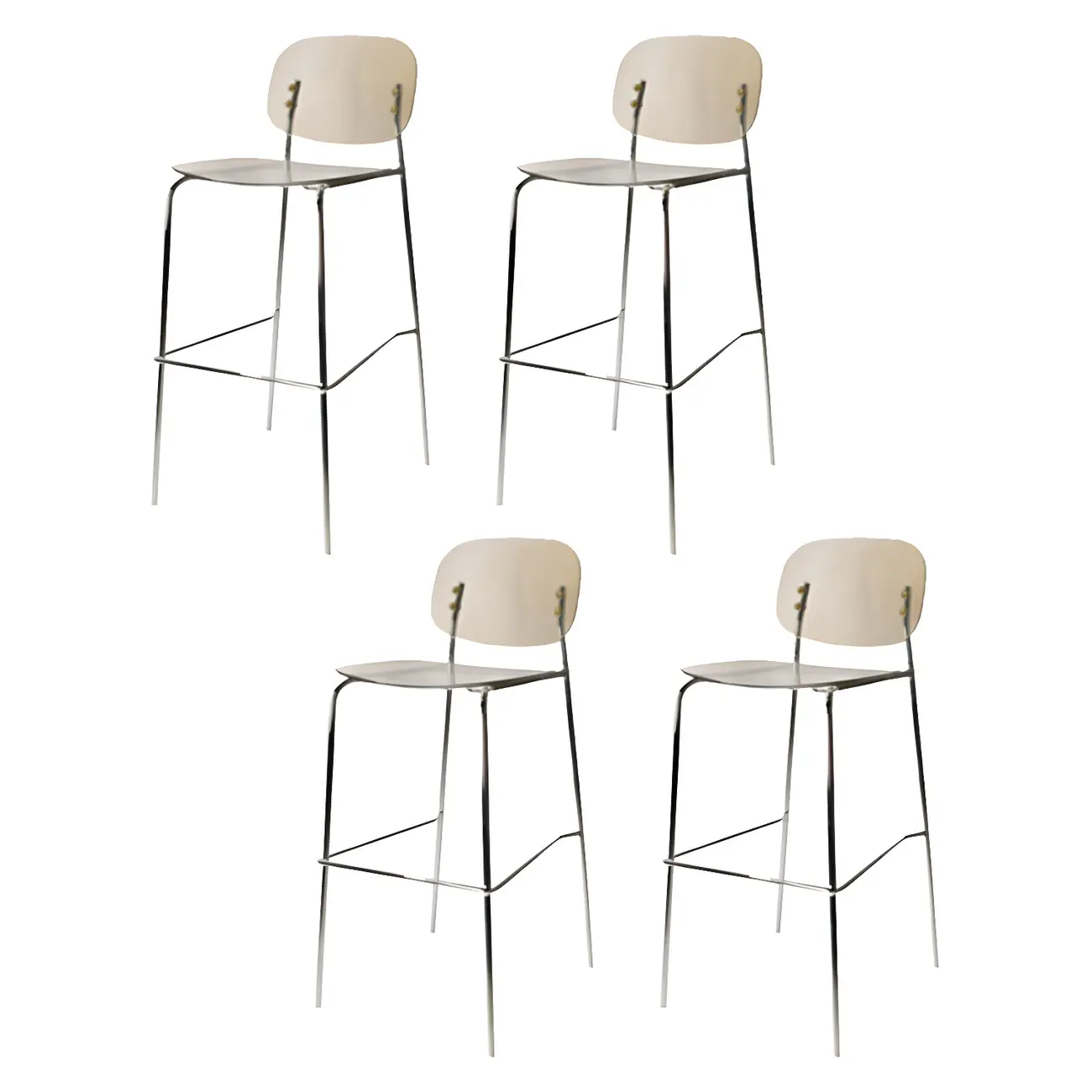 Modern Metal Leg Tan Acrylic Transparent High Back Bar Stool Image - 46 | homeyfad