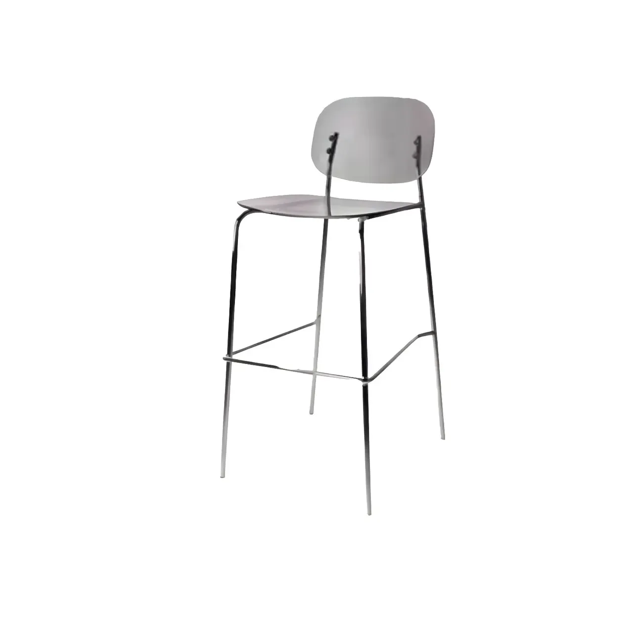 Modern Metal Leg Tan Acrylic Transparent High Back Bar Stool Image - 49