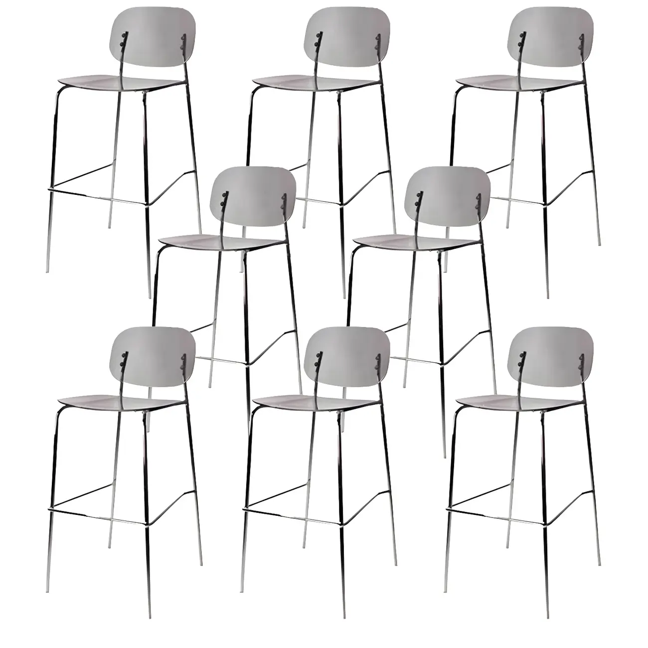 Modern Metal Leg Tan Acrylic Transparent High Back Bar Stool Image - 53 | homeyfad