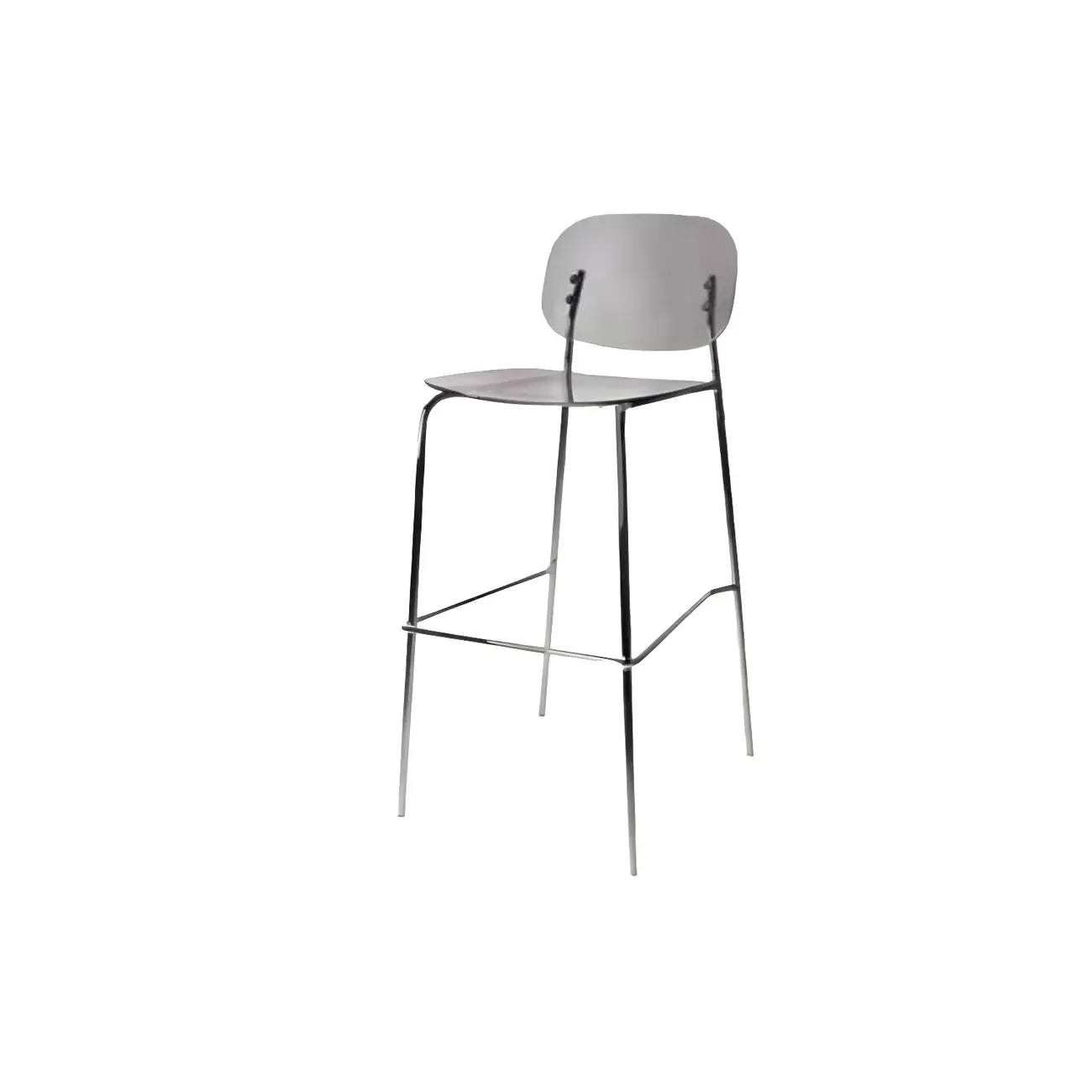 Modern Metal Leg Tan Acrylic Transparent High Back Bar Stool Image - 54