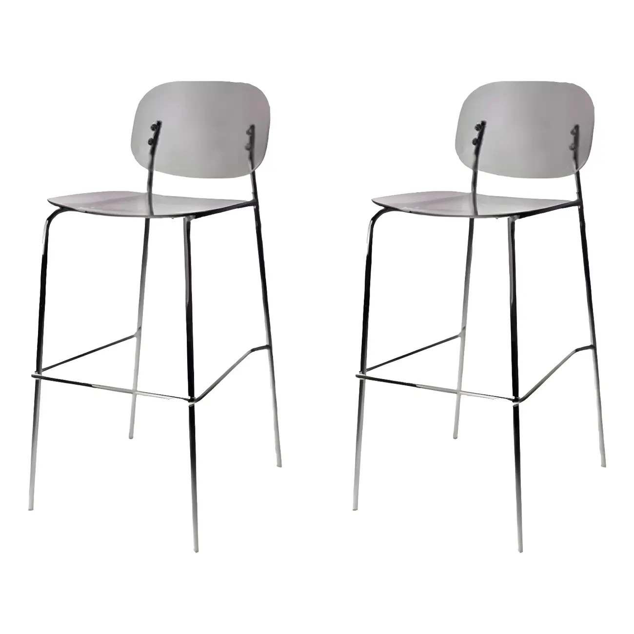 Modern Metal Leg Tan Acrylic Transparent High Back Bar Stool Image - 55 | homeyfad
