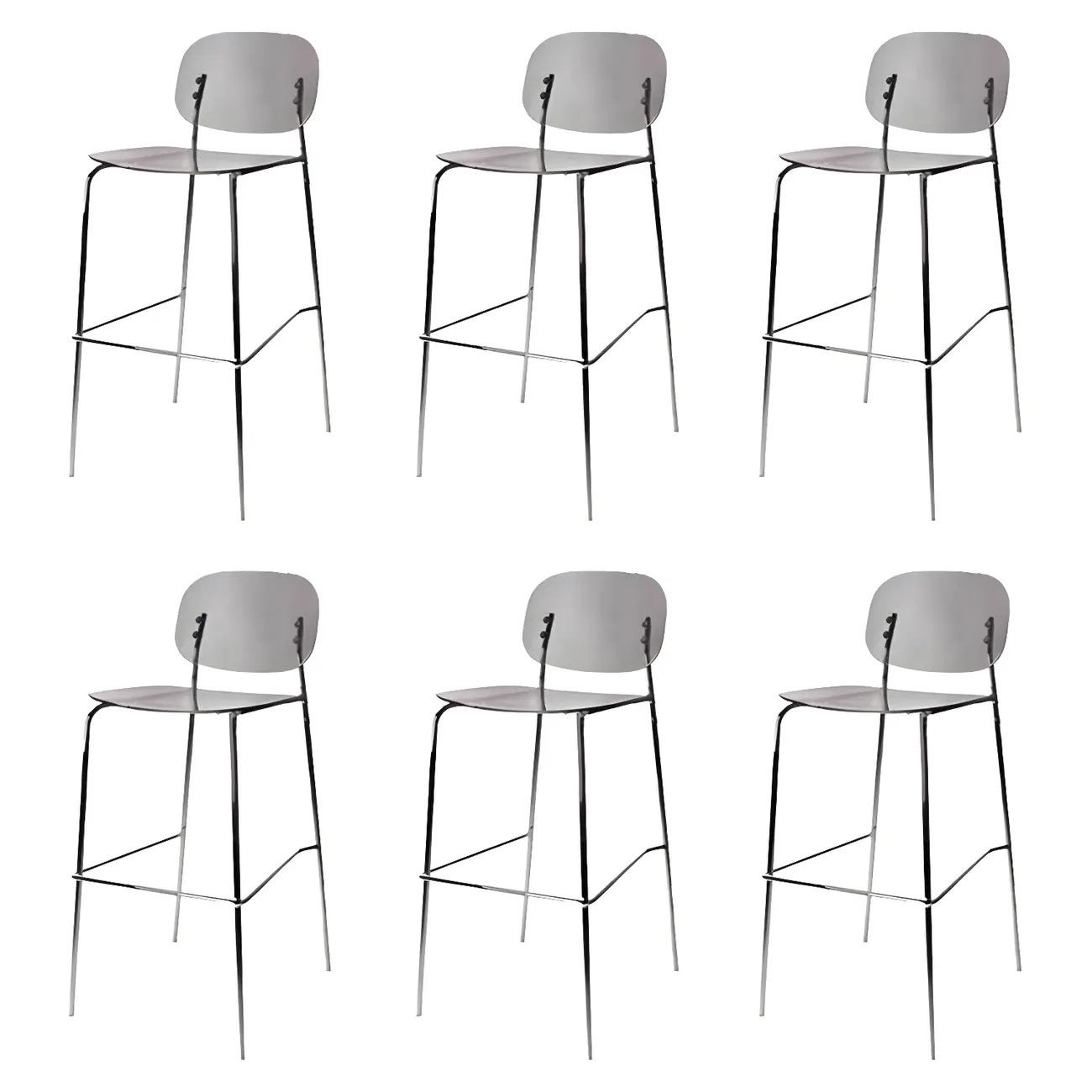 Modern Metal Leg Tan Acrylic Transparent High Back Bar Stool Image - 57 | homeyfad