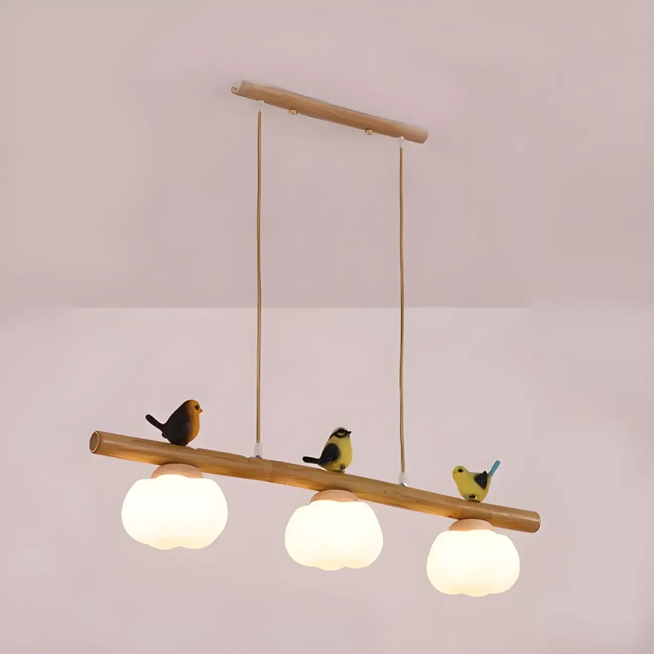 Adjustable Modern Bamboo Flower Island Pendant Light Image - 6