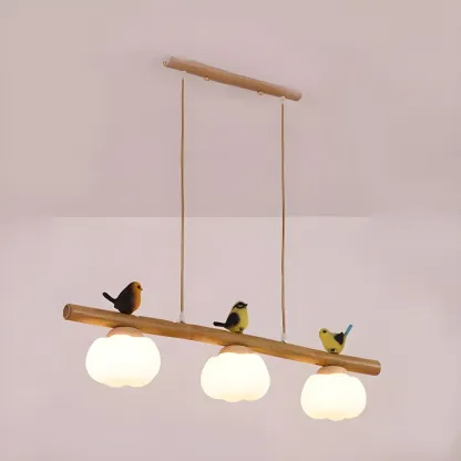 Adjustable Modern Bamboo Flower Island Pendant Light Image - 6