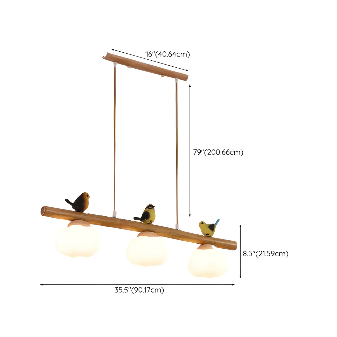 Adjustable Modern Bamboo Flower Island Pendant Light #size | homeyfad