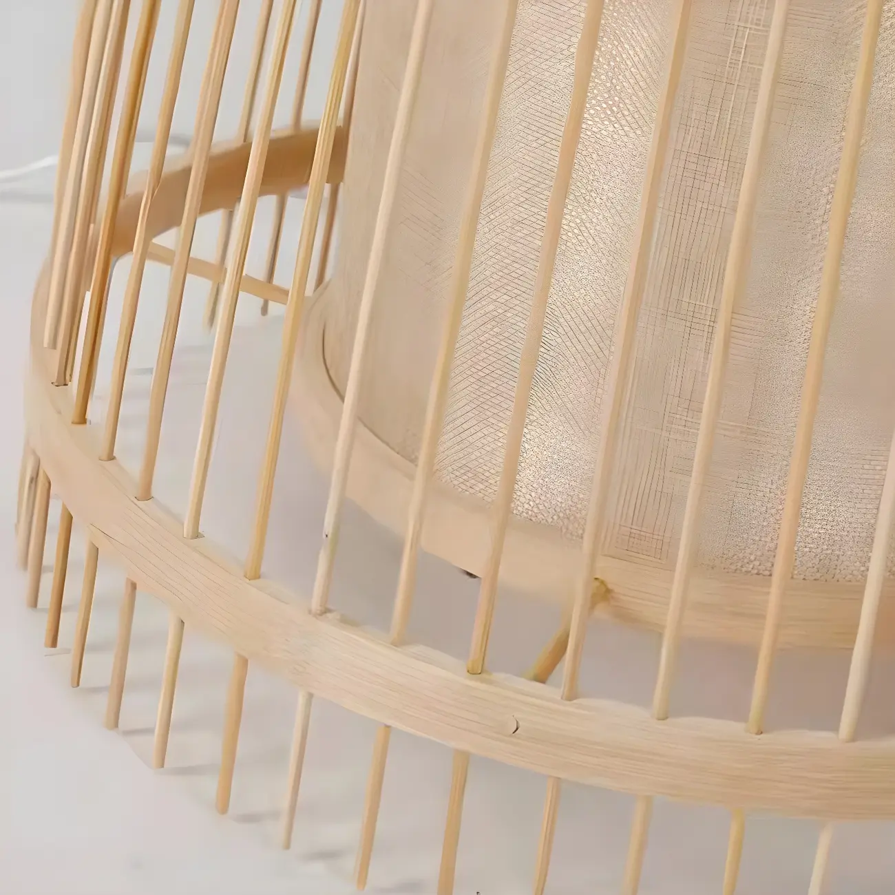 Rustic Bamboo Cover Oval Stand up Floor Lamp Shade for Living Room | homeyfad