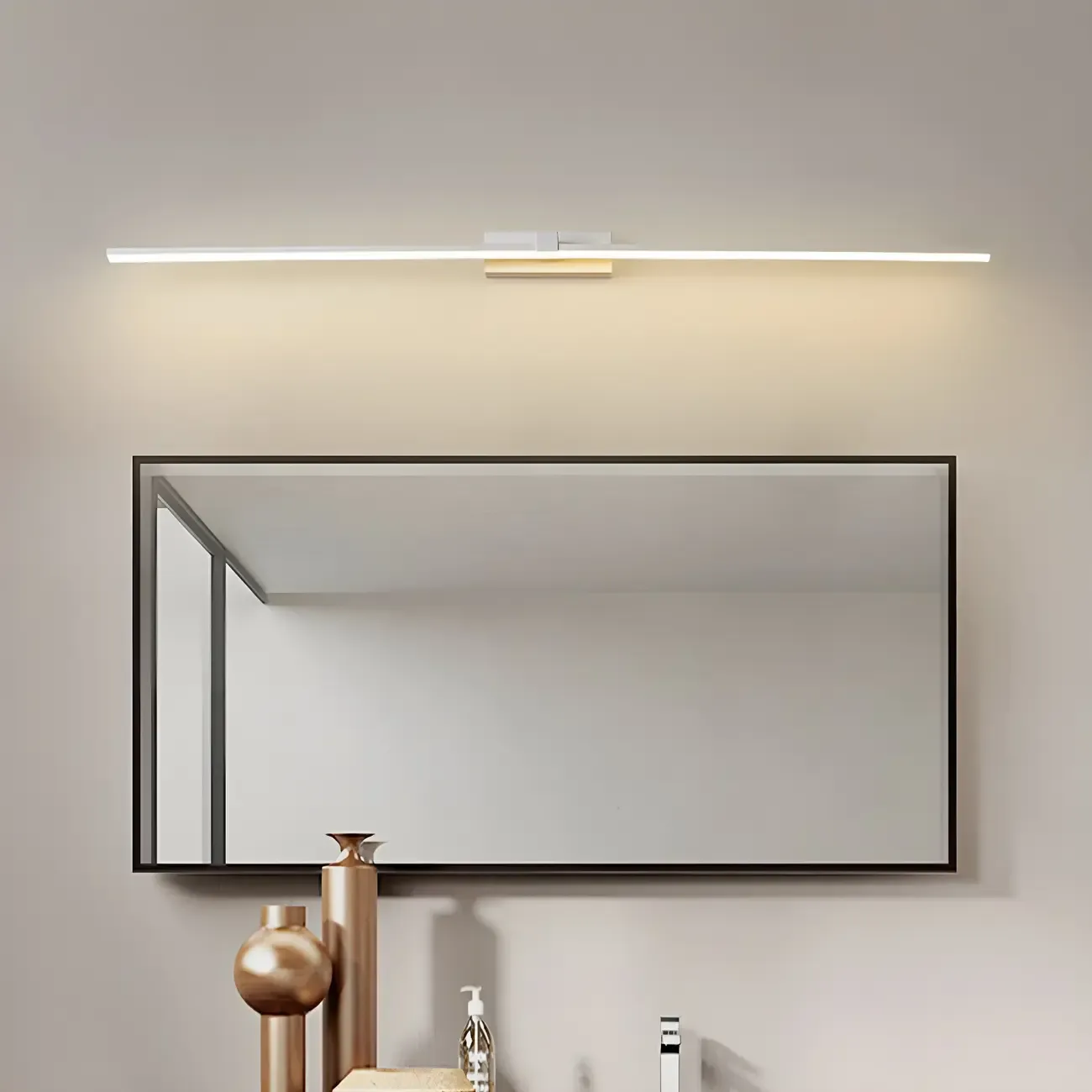 Bathroom Long Linear Silica Gel Vanity Light Fixture Image - 8