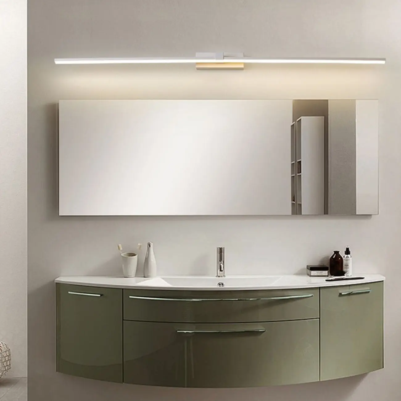 Bathroom Long Linear Silica Gel Vanity Light Fixture Image - 2 | homeyfad