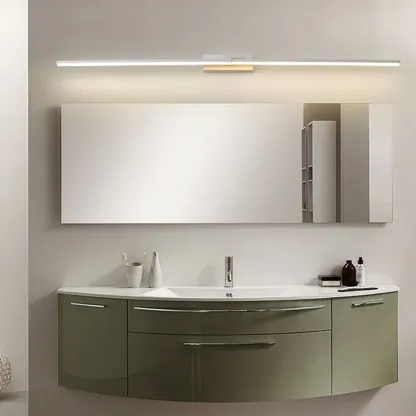 Bathroom Long Linear Silica Gel Vanity Light Fixture Image - 2