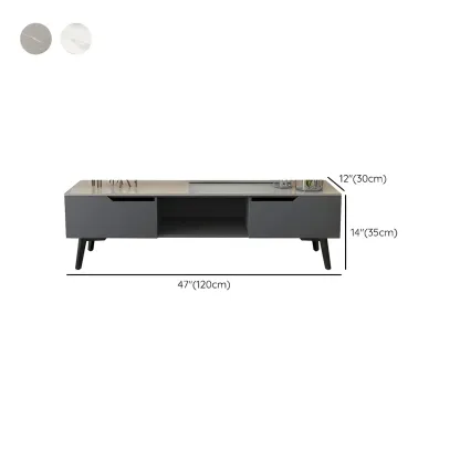Modern Stone TV Stand with Soft Closing Drawers for Living Room #size