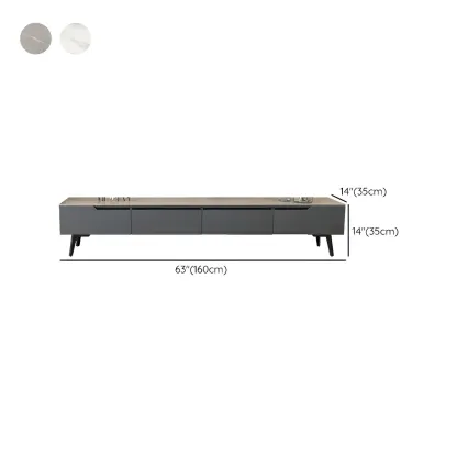 Modern Stone TV Stand with Soft Closing Drawers for Living Room Image - 15