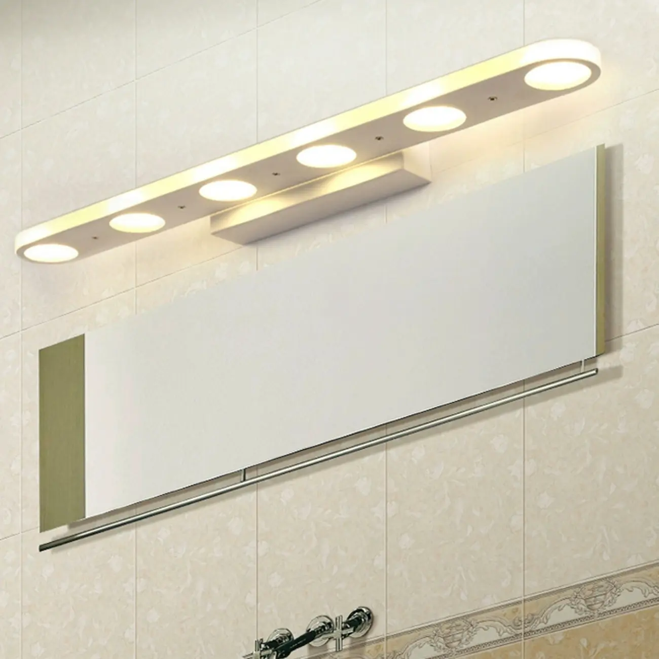 Durable Metal LED Bar Vanity Light with Acrylic Shade for Bathroom Image - 4 | homeyfad